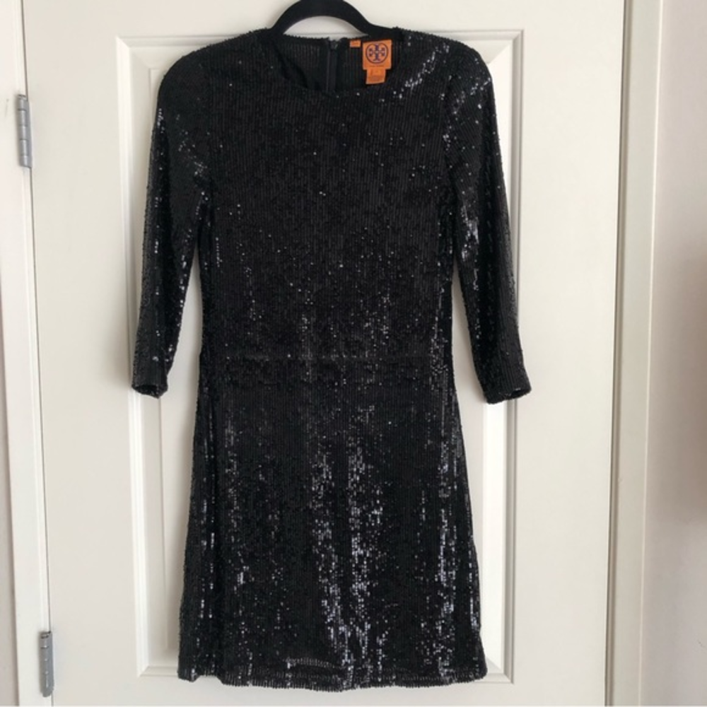 Tory Burch Sequin Cocktail Dress‎ Black